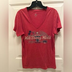 Disney Parks Exclusive Walt Disney World Red V-Neck Tee